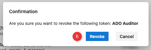 Shows how to confirm PAT revocation